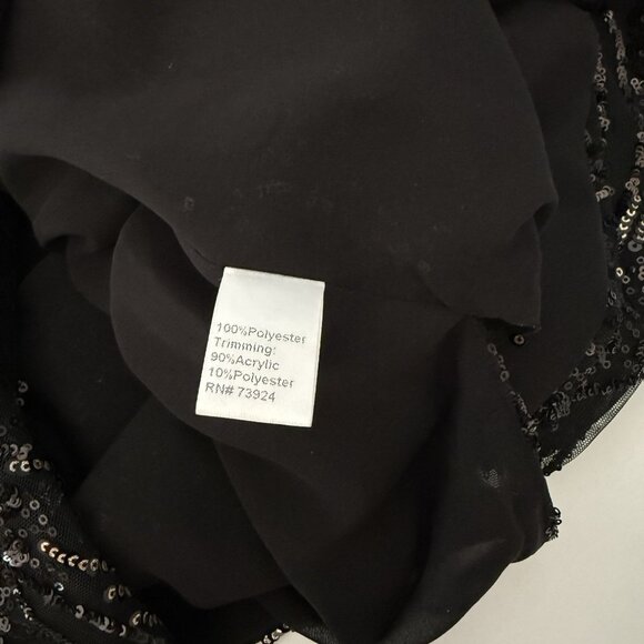 Misook Sequin Mesh Duster Jacket Black Gold Size PXL - Picture 7 of 12